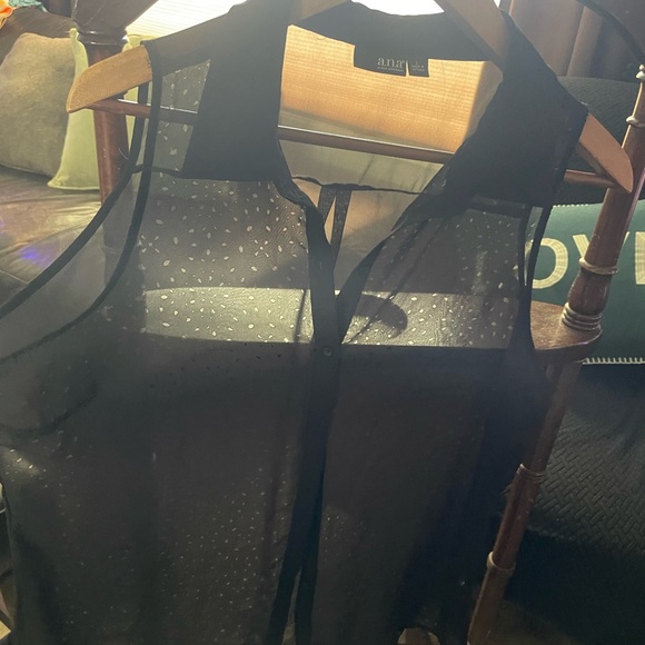 Black sheer button up top - Picture 4 of 4